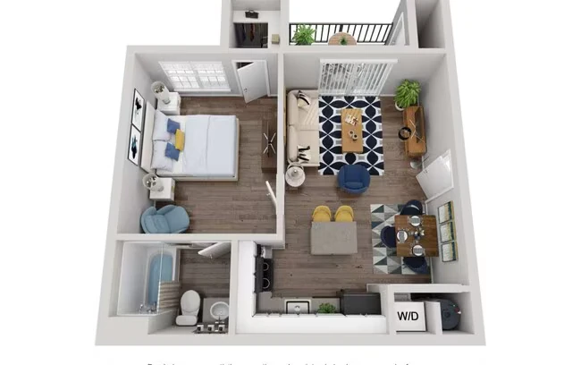 1 Bed 1 Bath 1231 floor plan
